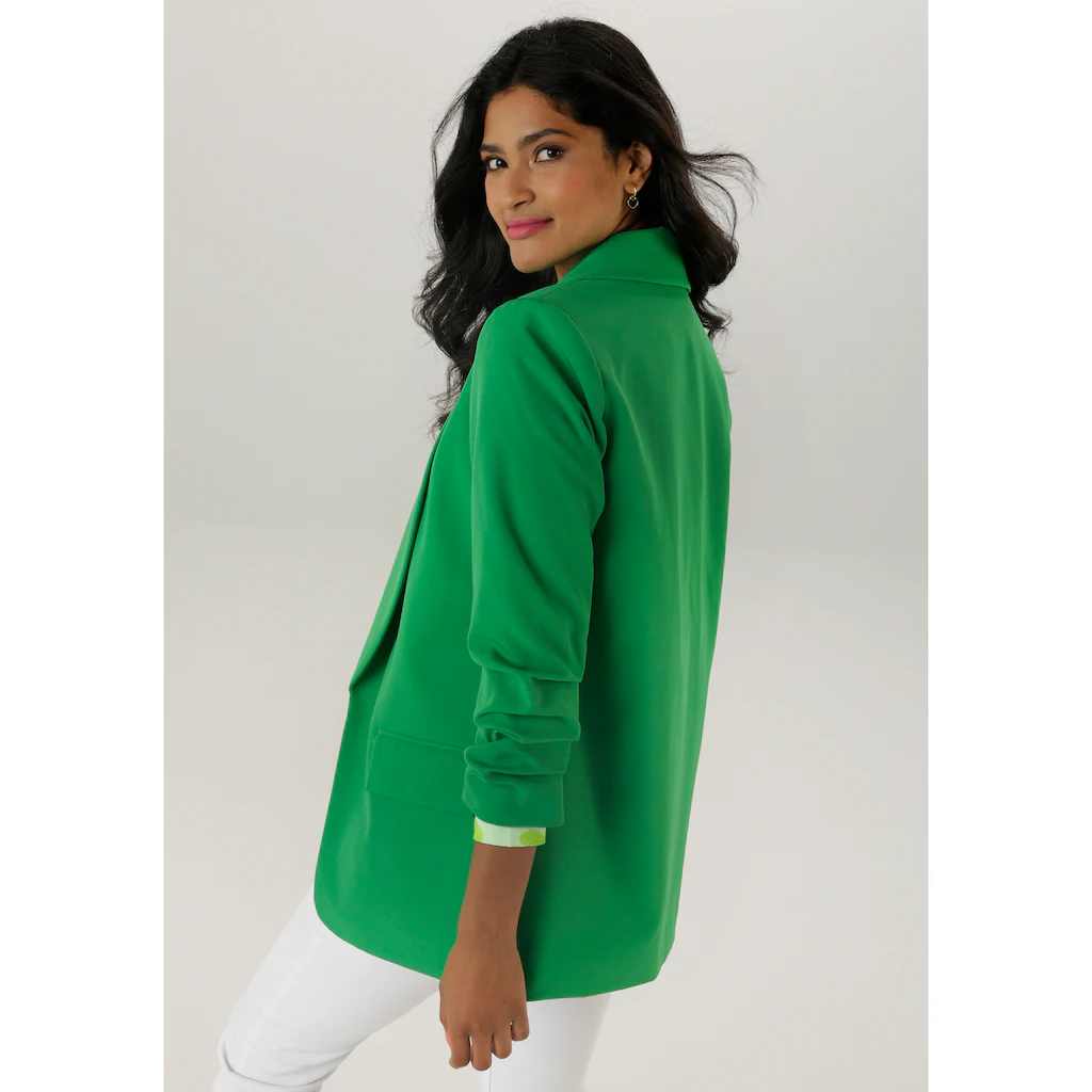 Aniston SELECTED Longblazer Mit Modischem Reverskragen Und Gerafften Ärmeln - NEUE KOLLEKTION