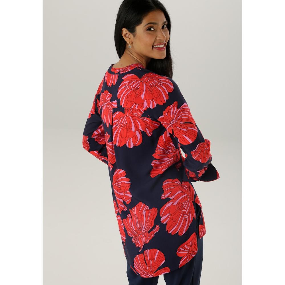 Aniston SELECTED Longbluse Mit Ausgefallenen Blütendruck - NEUE KOLLEKTION