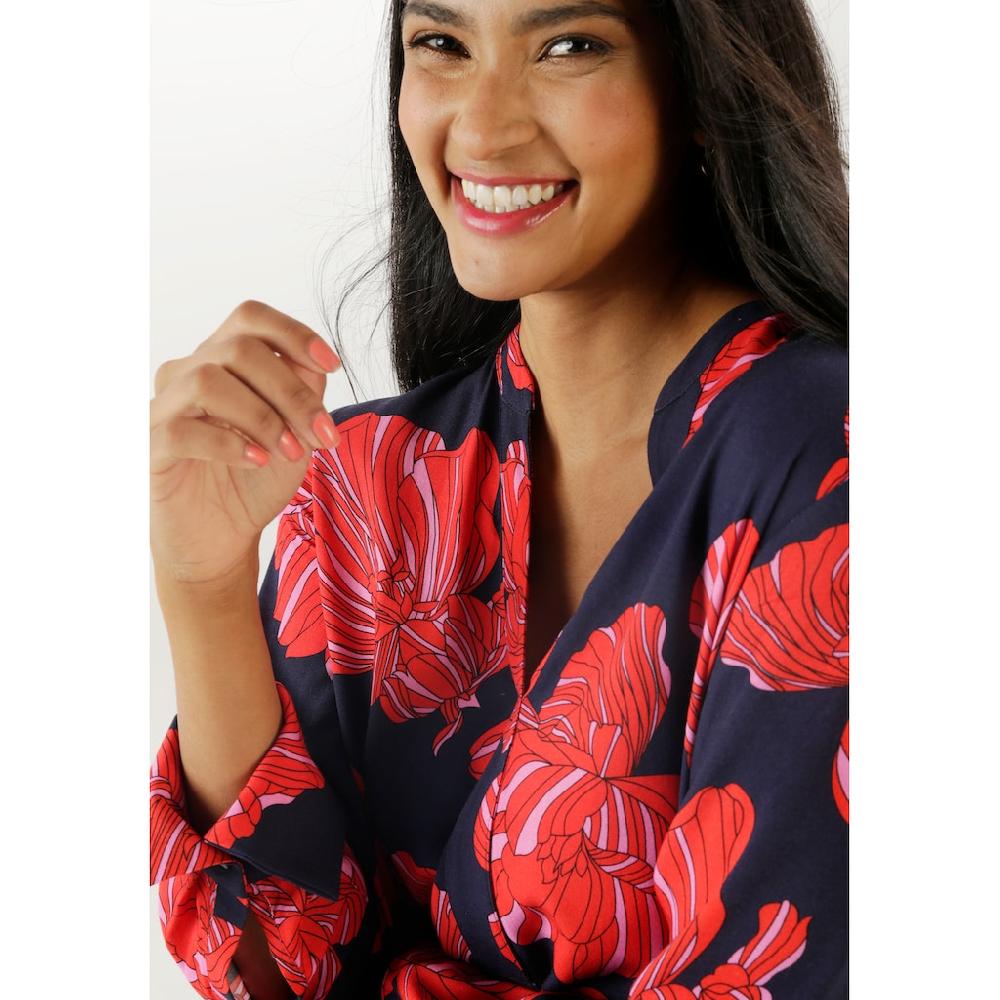 Aniston SELECTED Longbluse Mit Ausgefallenen Blütendruck - NEUE KOLLEKTION