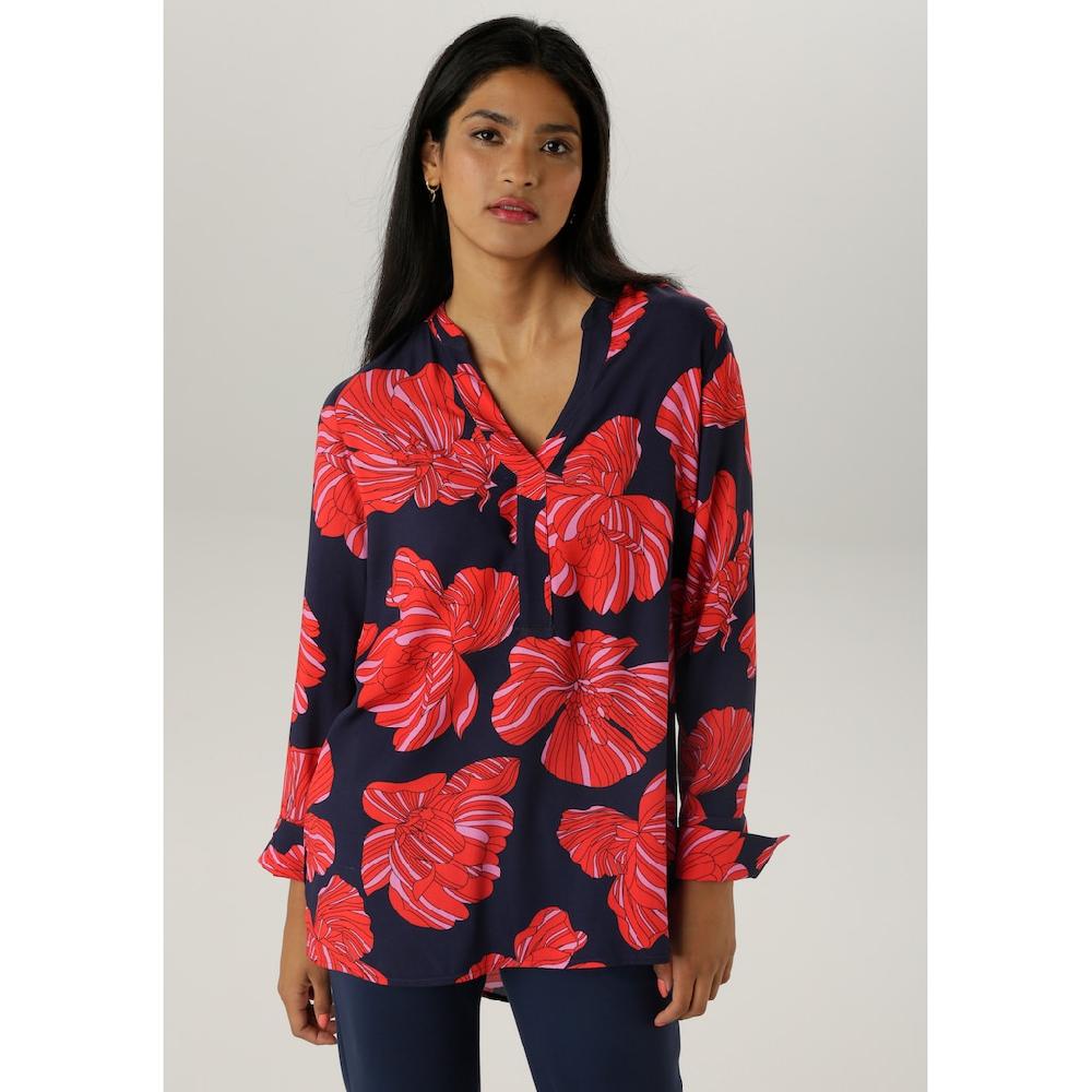 Aniston SELECTED Longbluse Mit Ausgefallenen Blütendruck - NEUE KOLLEKTION