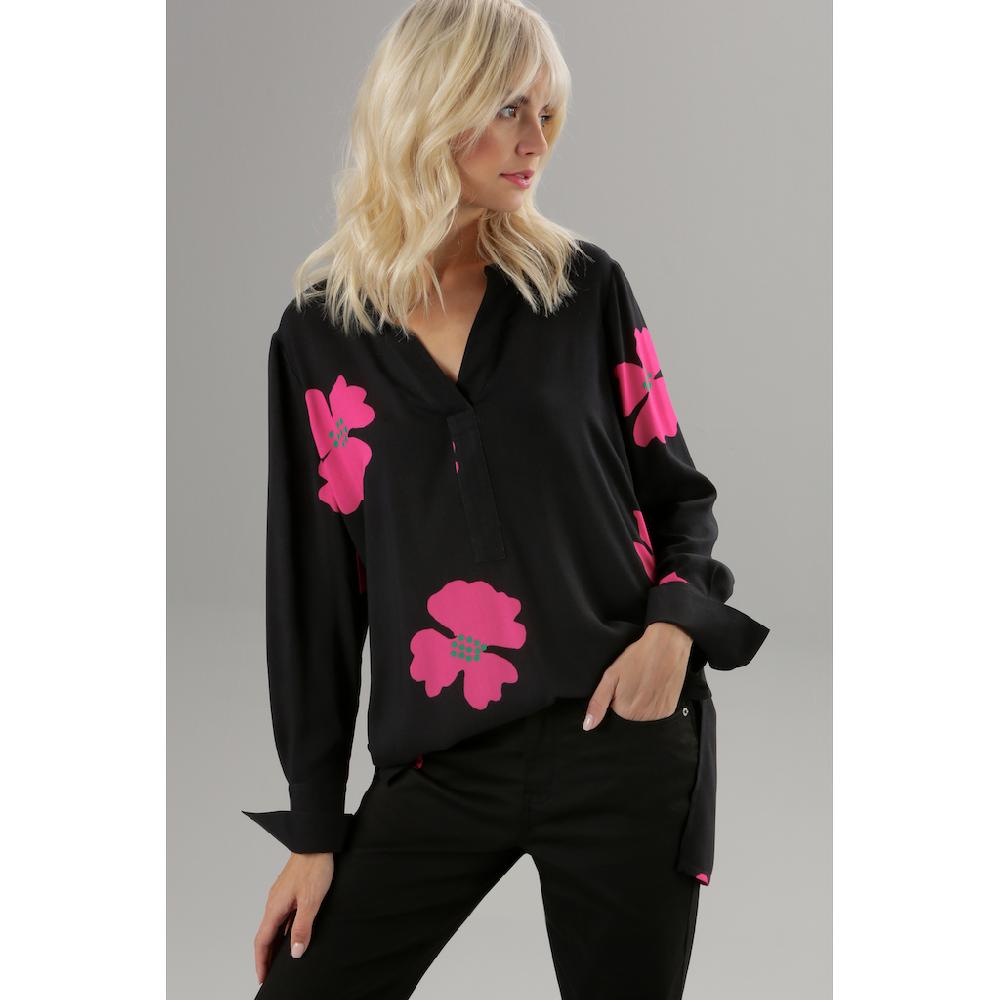 Aniston SELECTED Longbluse Mit Blüten Bedruckt - Jedes Teil Ein Unikat