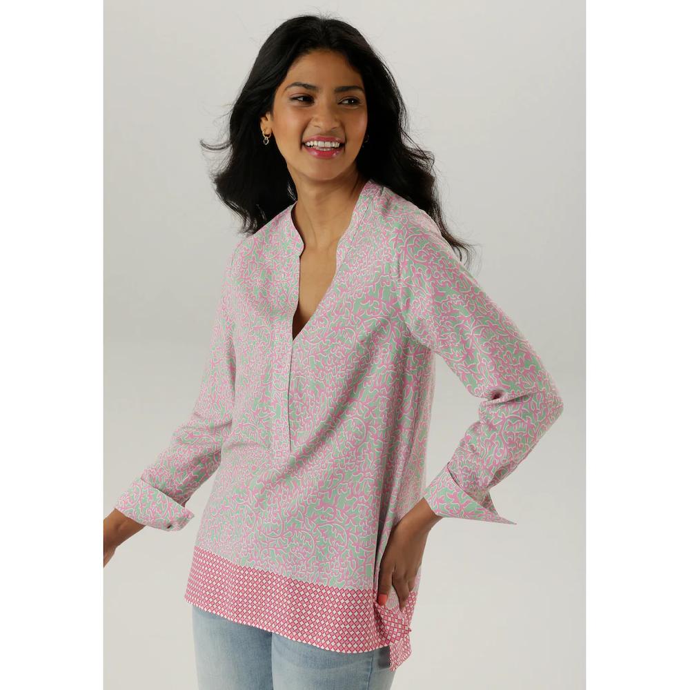 Aniston SELECTED Longbluse mit Rankenmusterung und Bordürendruck am Saum - NEUE KOLLEKTION