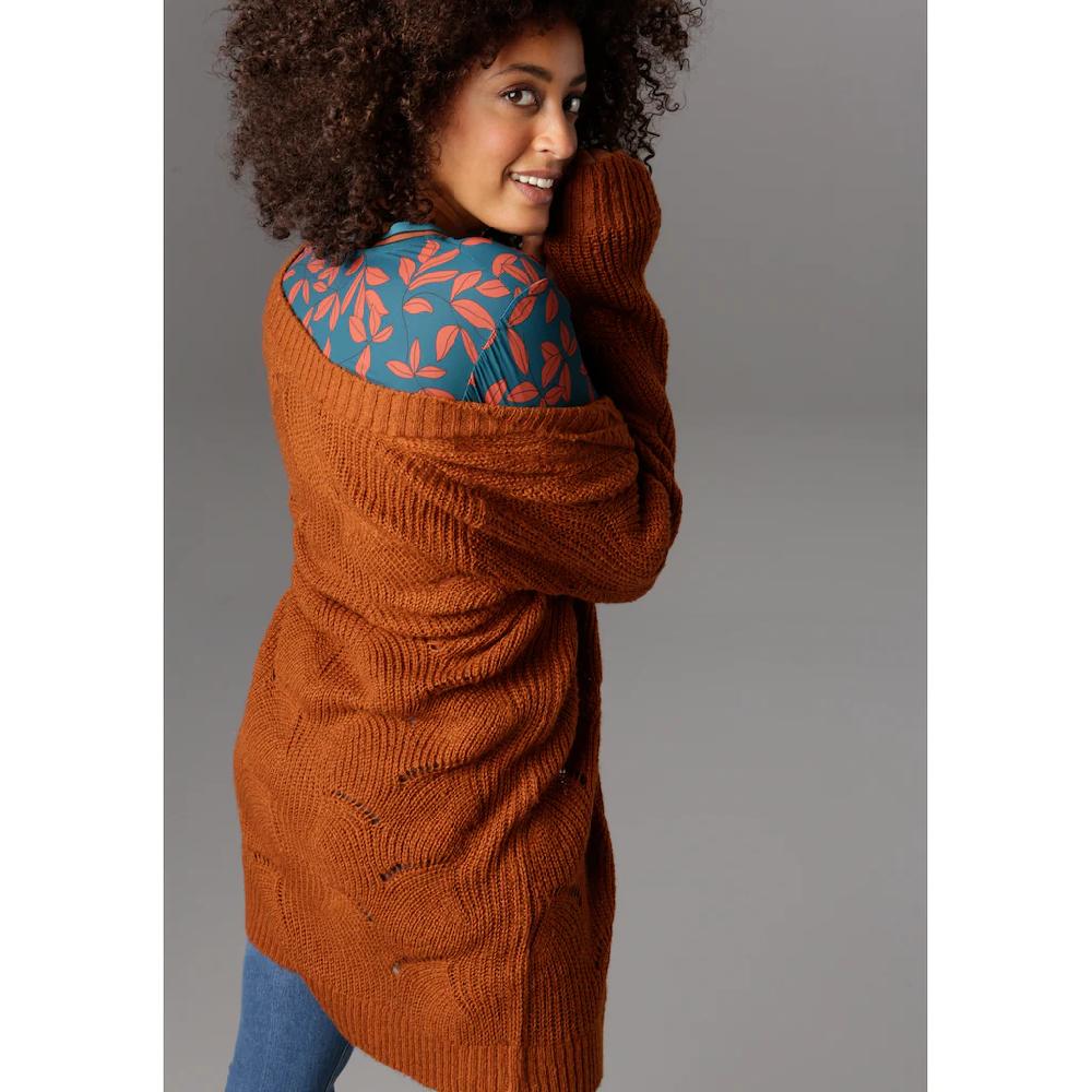 Aniston SELECTED Longstrickjacke Mit Lochstrick-Muster