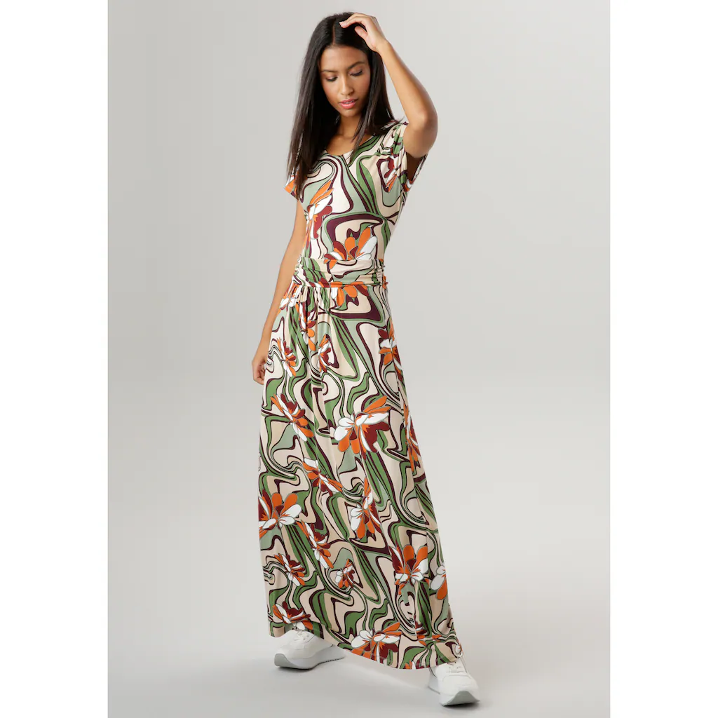 Aniston SELECTED Maxikleid mit Falten im Taillenbund