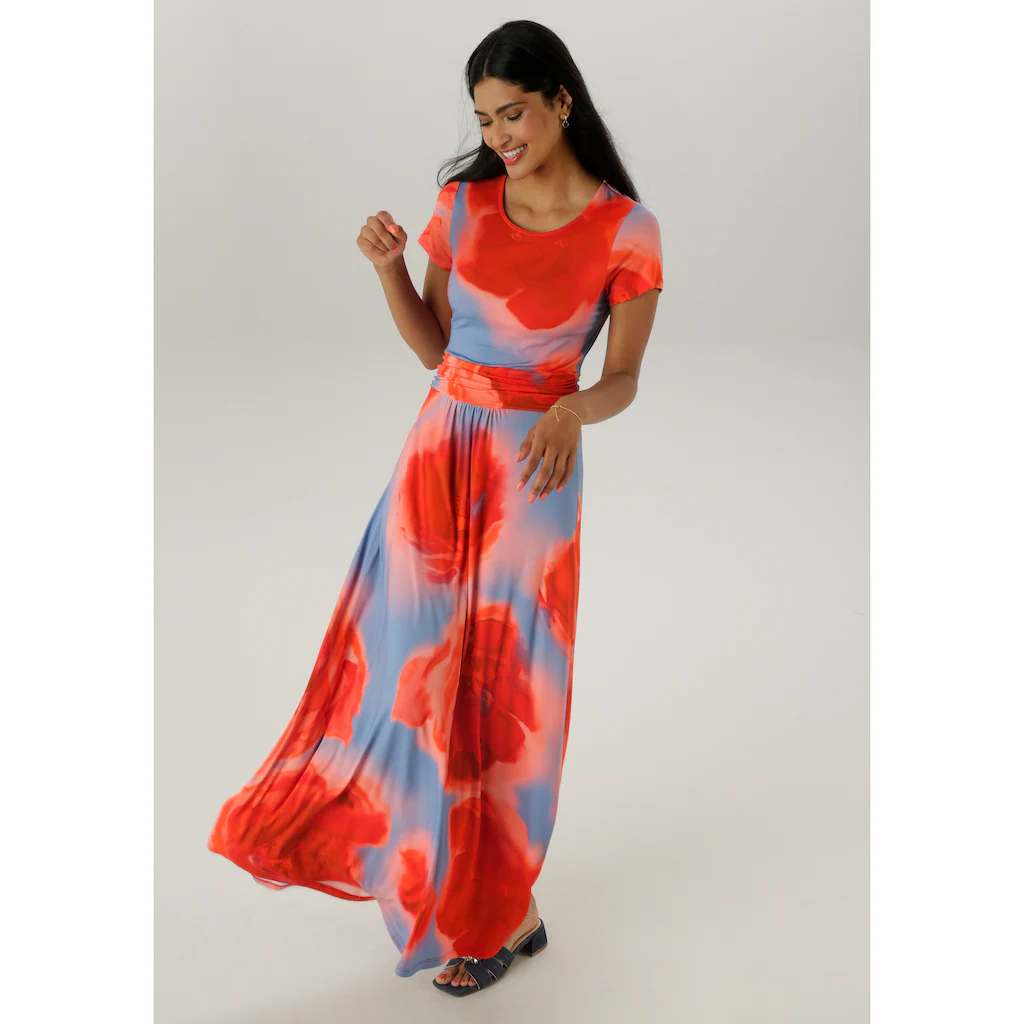 Aniston SELECTED Maxikleid Mit Figurbetonenden Raffungen In Der Taille - NEUE KOLLEKTION