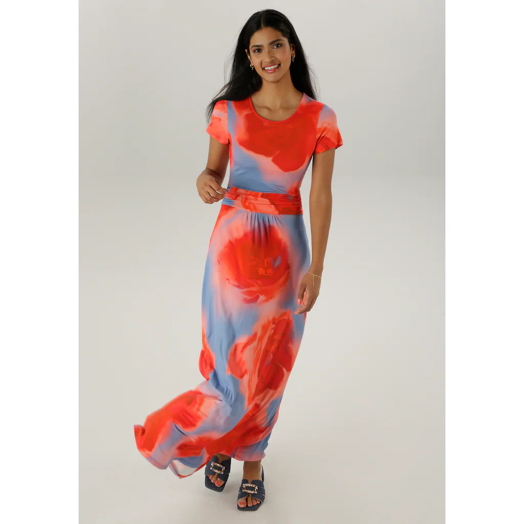 Aniston SELECTED Maxikleid mit figurbetonenden Raffungen in der Taille - NEUE KOLLEKTION