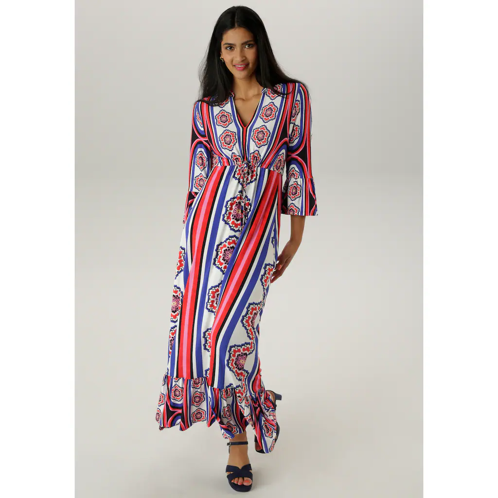 Aniston SELECTED Maxikleid mit Volant an den 3/4-langen Ärmeln und am Saum - NEUE KOLLEKTION