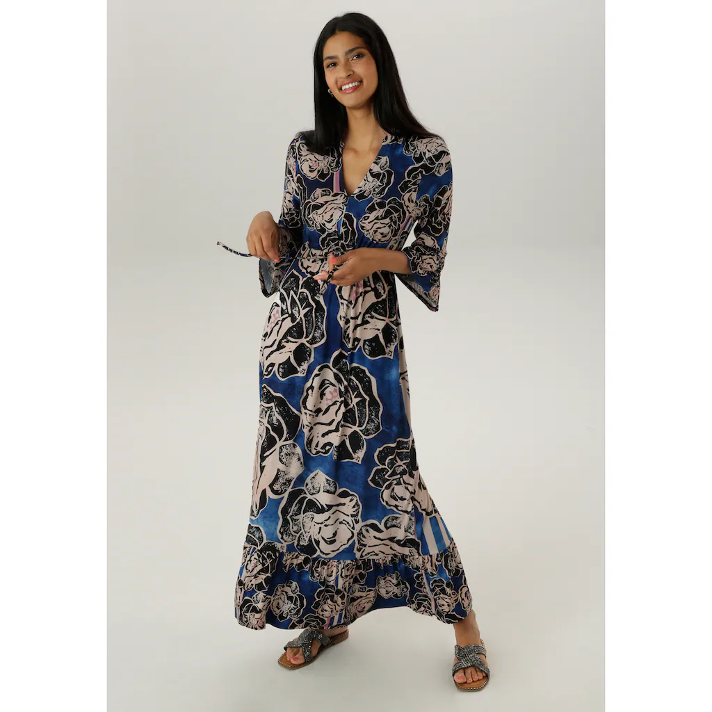 Aniston SELECTED Maxikleid mit Volant an den 3/4-langen Ärmeln und am Saum - NEUE KOLLEKTION