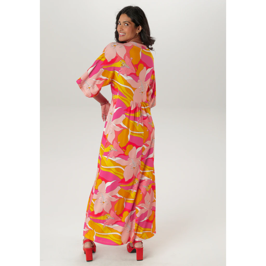 Aniston SELECTED Maxikleid Mit Weiten 3/4-langen Ärmeln - NEUE KOLLEKTION