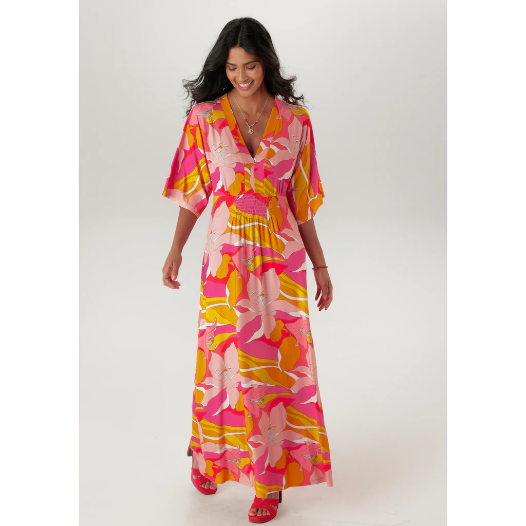 Aniston SELECTED Maxikleid mit weiten 3/4-langen Ärmeln - NEUE KOLLEKTION