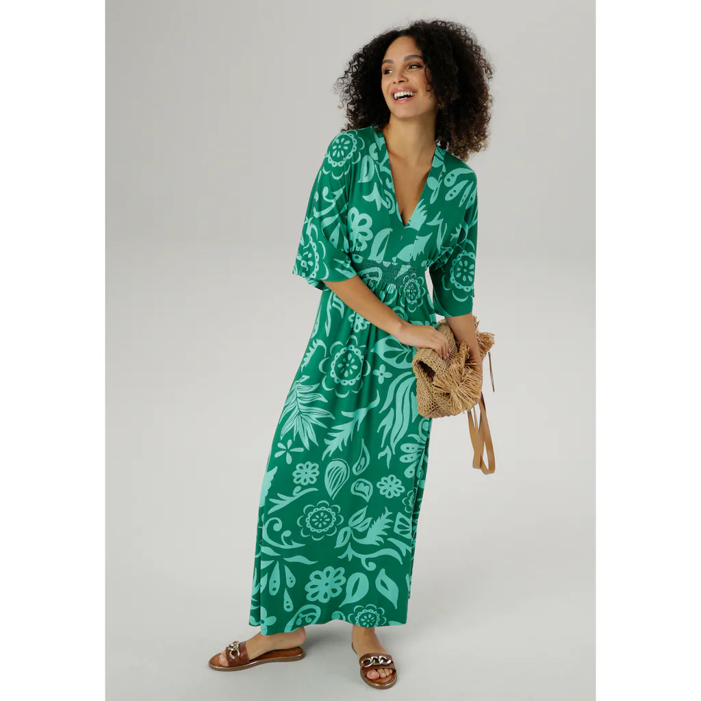 Aniston SELECTED Maxikleid Mit Weiten 3/4-langen Ärmeln
