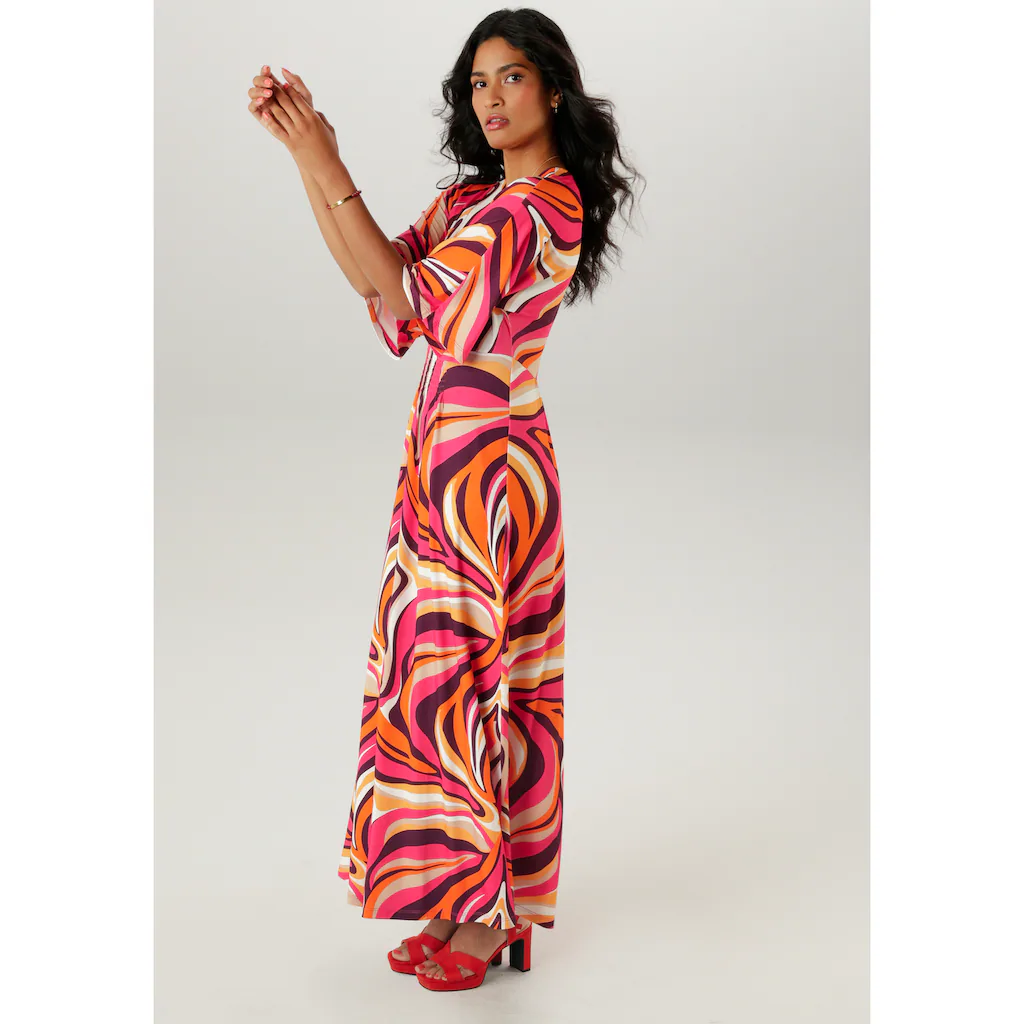 Aniston SELECTED Maxikleid Mit Weiten 3/4-langen Ärmeln - NEUE KOLLEKTION