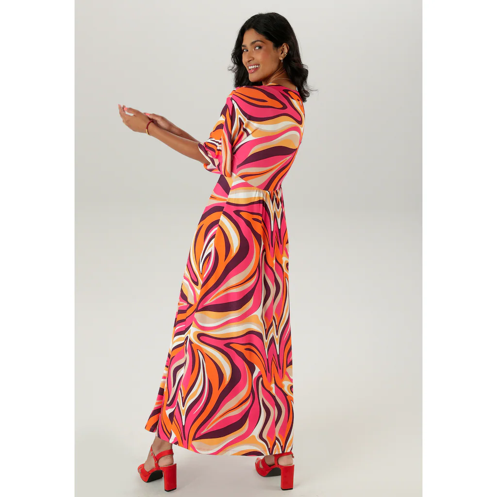 Aniston SELECTED Maxikleid Mit Weiten 3/4-langen Ärmeln - NEUE KOLLEKTION