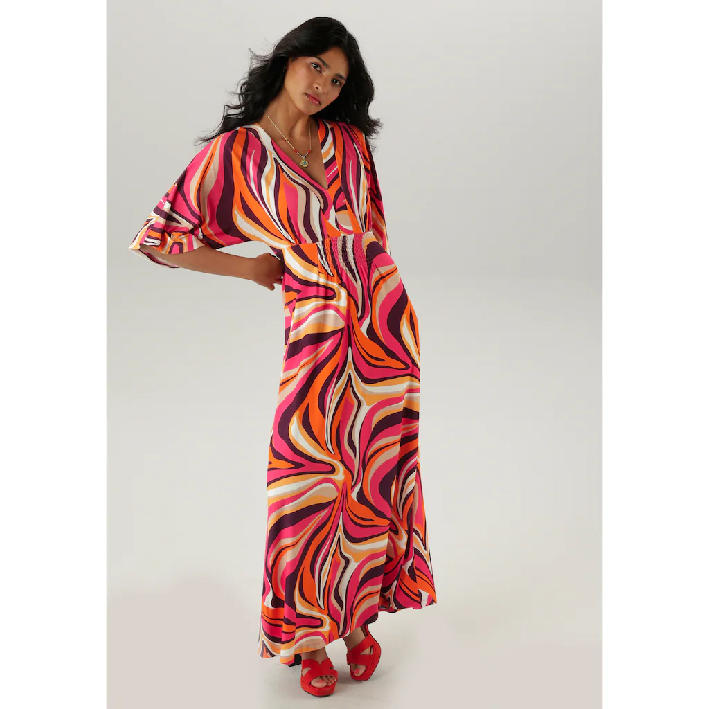 Aniston SELECTED Maxikleid mit weiten 3/4-langen Ärmeln - NEUE KOLLEKTION