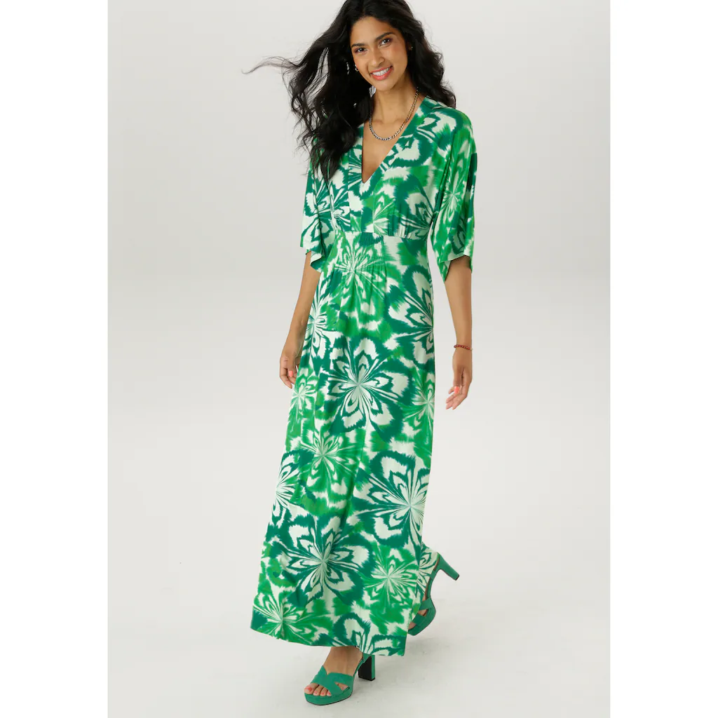Aniston SELECTED Maxikleid mit weiten 3/4-langen Ärmeln - NEUE KOLLEKTION