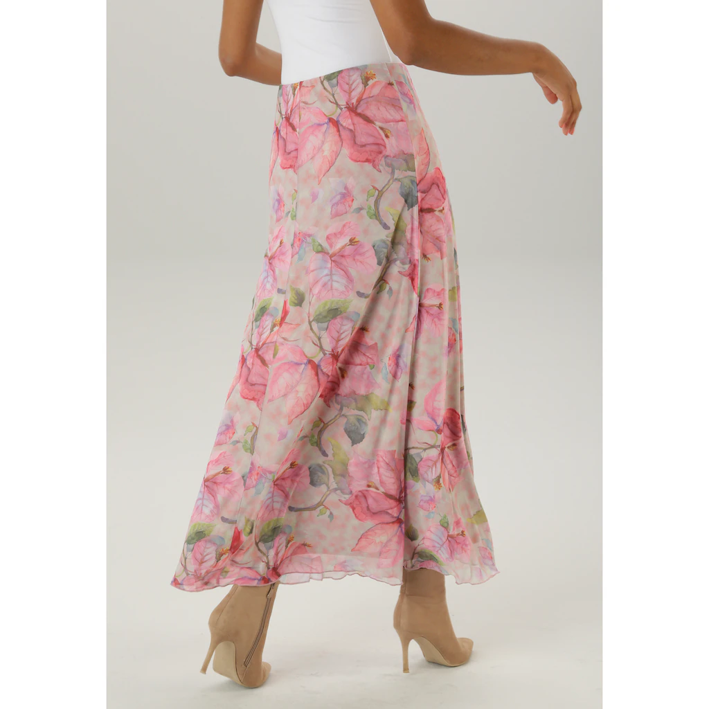 Aniston SELECTED Maxirock Mit Farbharmonischen Floralem Muster - NEUE KOLLEKTION
