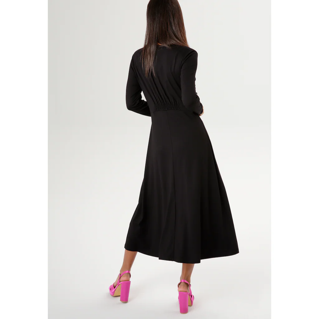 Aniston SELECTED Midikleid Mit Drapierter Unterbrustnaht