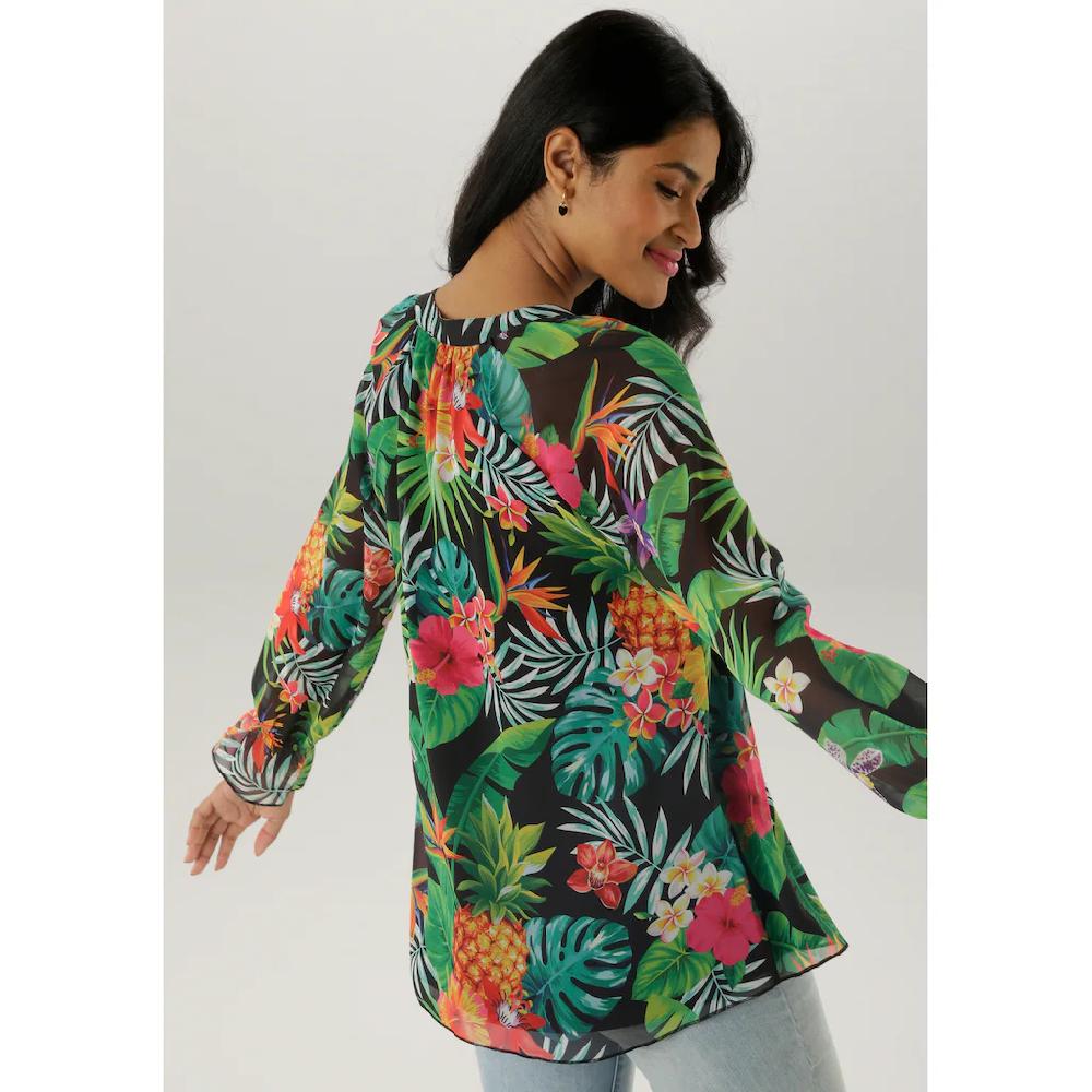 Aniston SELECTED Schlupfbluse Mit Blickdichtem Jerseyfutter - NEUE KOLLEKTION