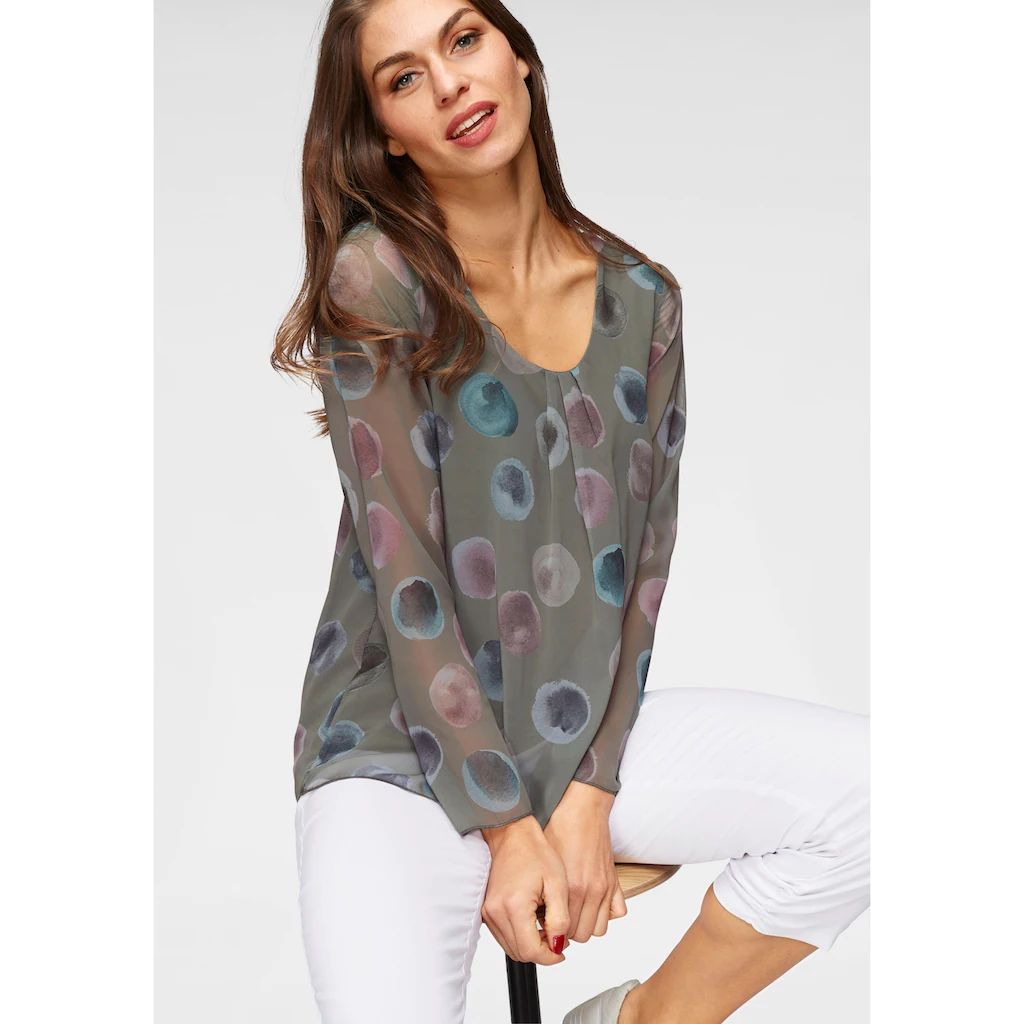 Aniston SELECTED Schlupfbluse mit blickdichtem Jerseyfutter