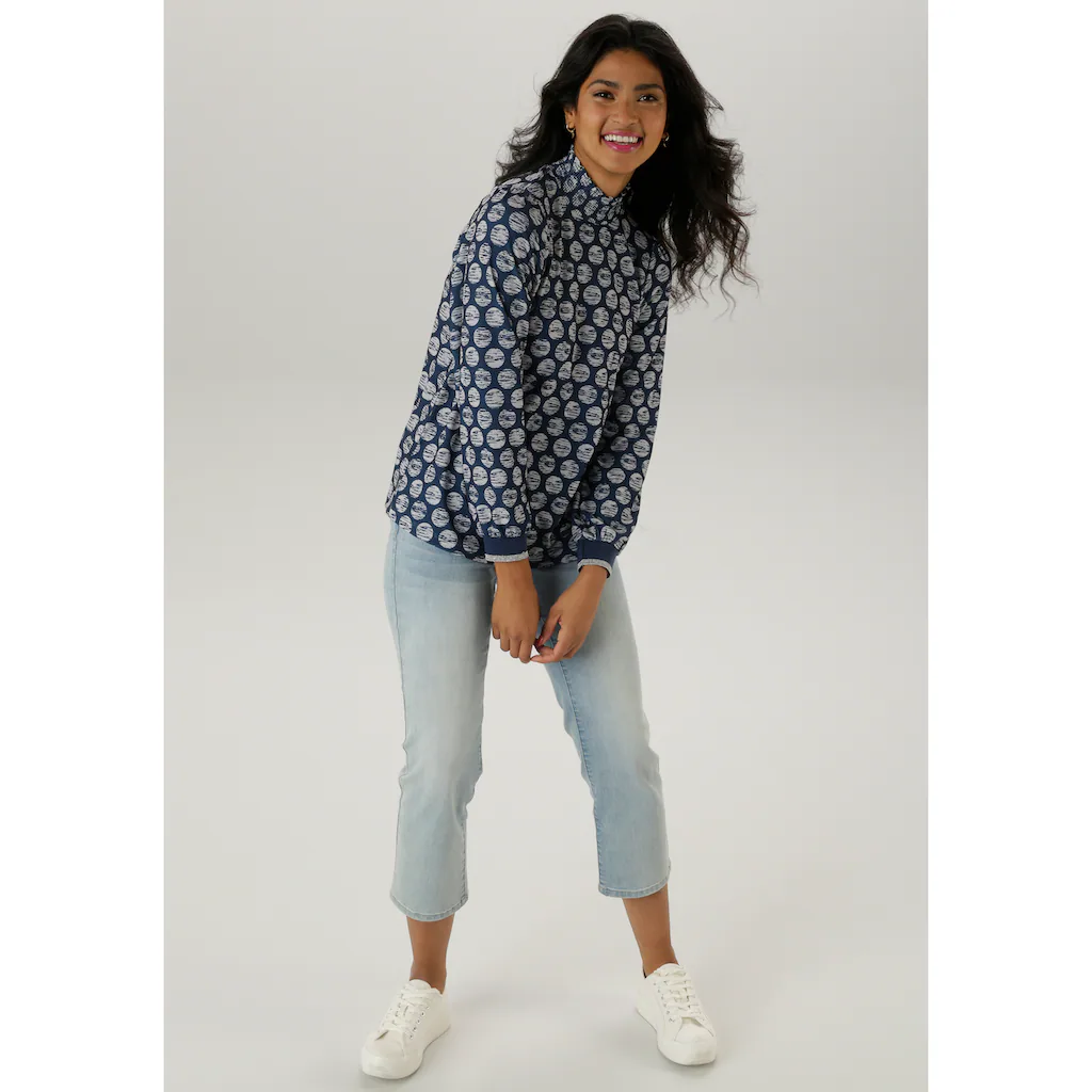 Aniston SELECTED Schlupfbluse Mit Gestreiften Punkten - NEUE KOLLETION