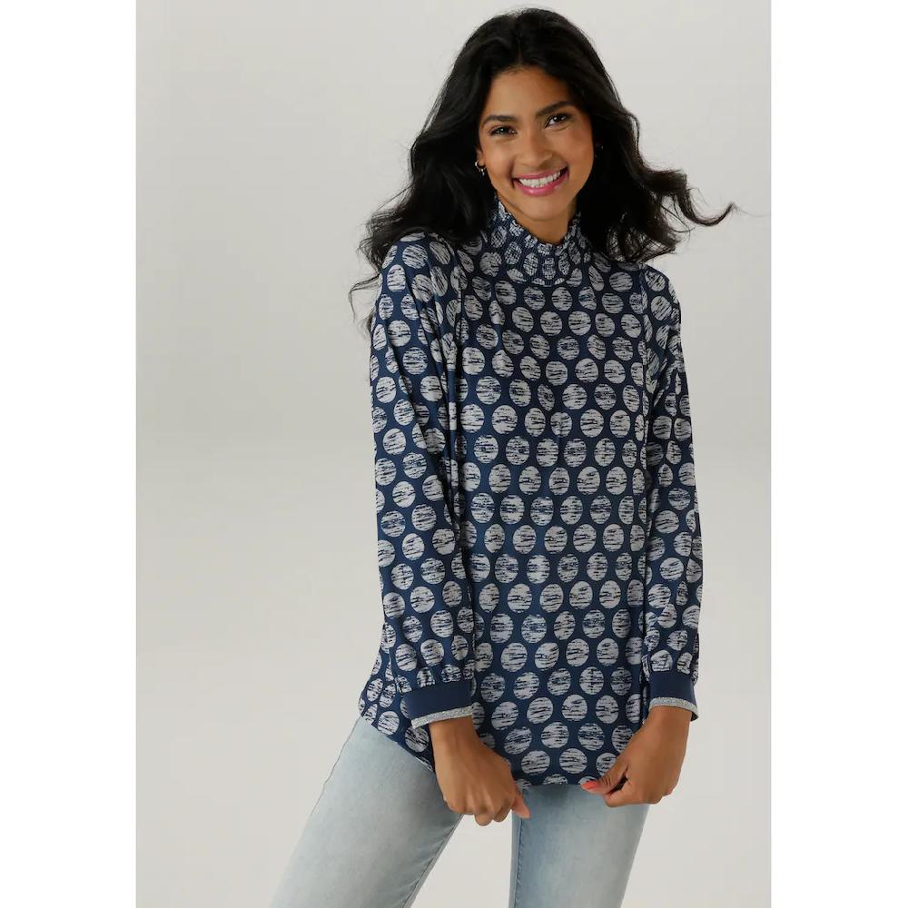 Aniston SELECTED Schlupfbluse mit gestreiften Punkten - NEUE KOLLETION