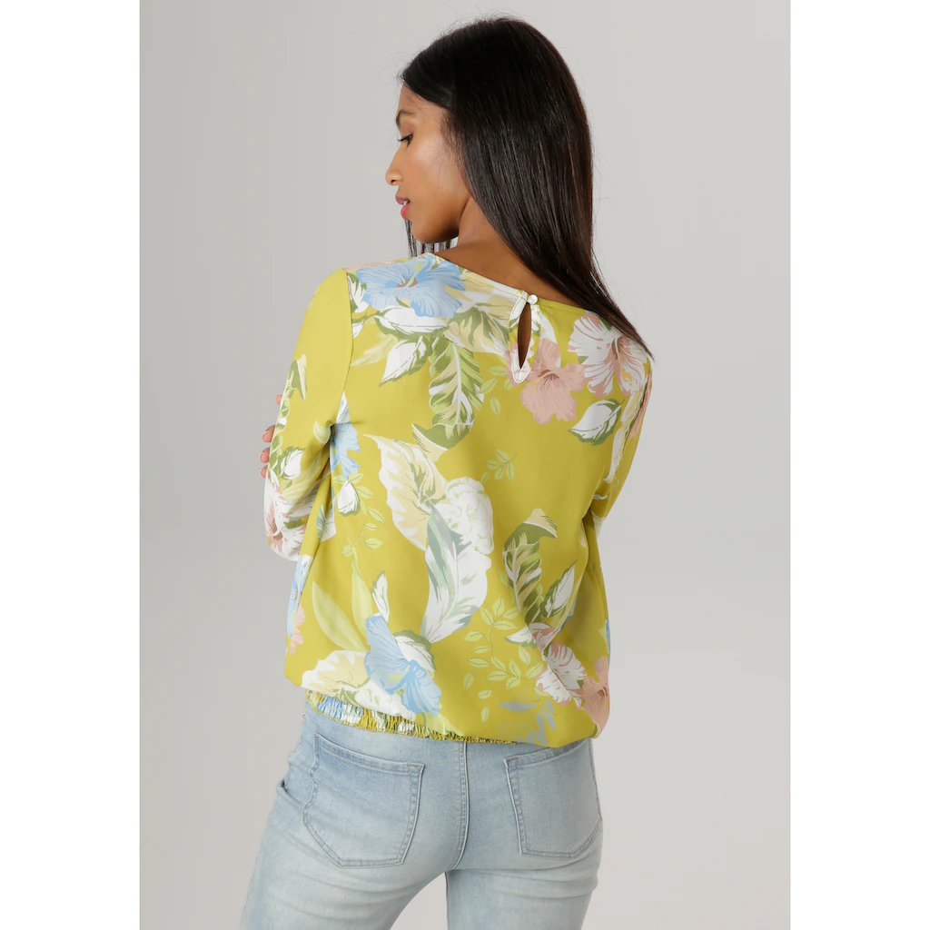 Aniston SELECTED Schlupfbluse Mit Großem Blätter- Und Blumendruck