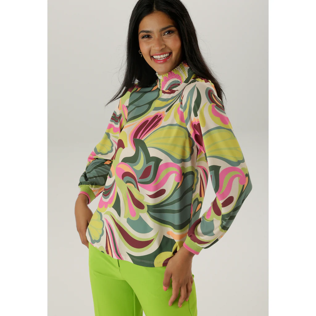 Aniston SELECTED Schlupfbluse mit modisch einzigartigen Druckmuster Allover - NEUE KOLLEKTION