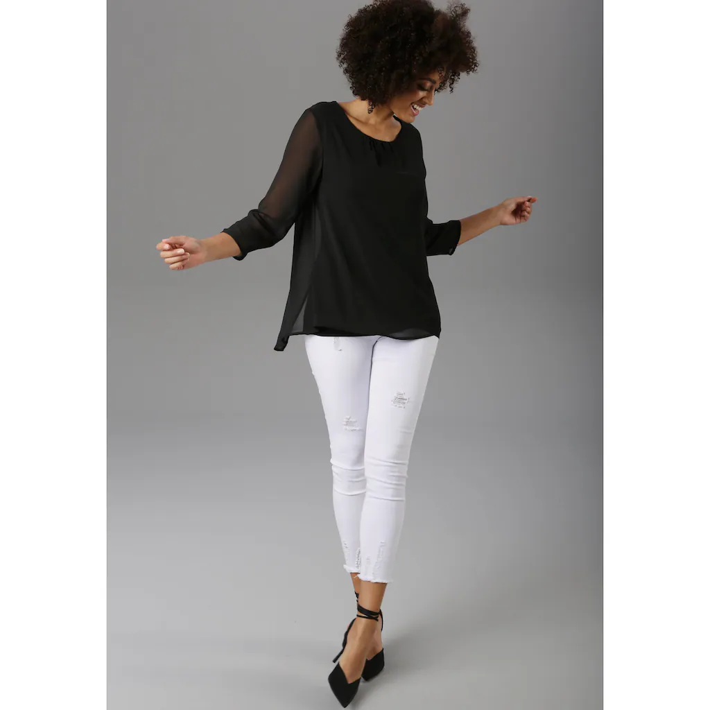 Aniston SELECTED Schlupfbluse Mit Rückenschlitz