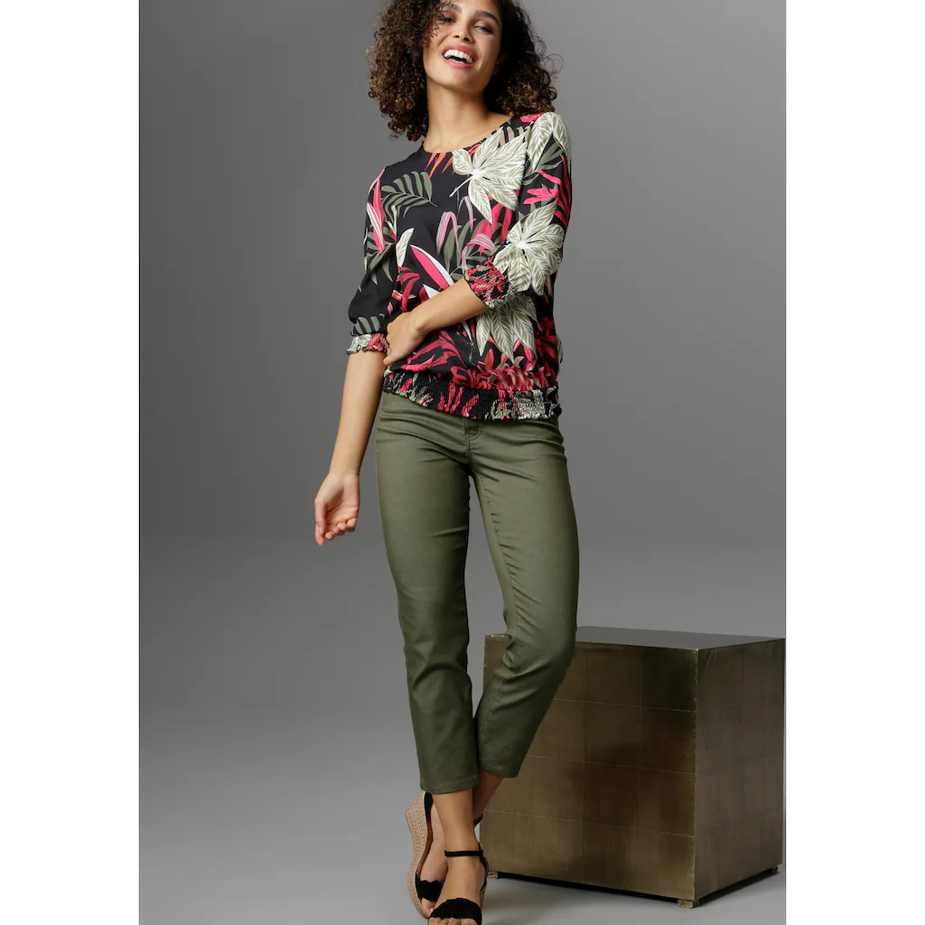 Aniston SELECTED Schlupfbluse Mit Smok-Abschlüssen