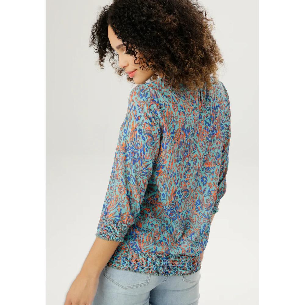 Aniston SELECTED Schlupfbluse Mit Smok-Bündchen