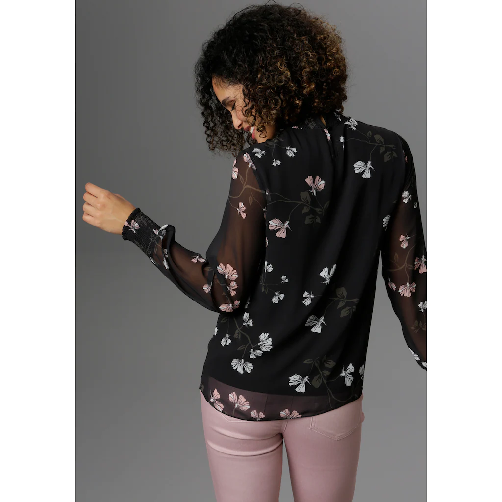 Aniston SELECTED Schlupfbluse mit Smok-Einsätzen