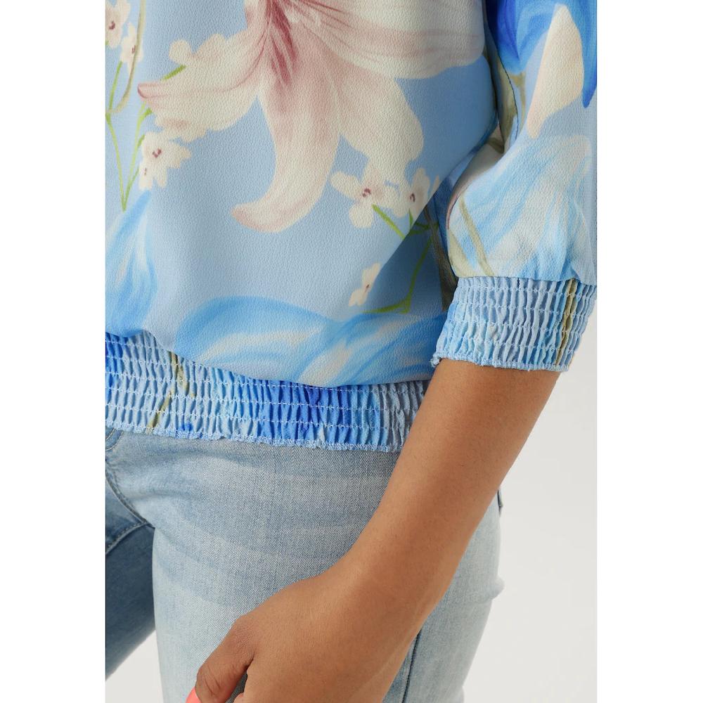 Aniston SELECTED Schlupfbluse Mit Smokbündchen Und Allover Blumenmuster - NEUE KOLLEKTION