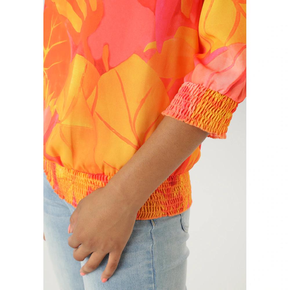 Aniston SELECTED Schlupfbluse Mit Smokbündchen Und Allover Blumenmuster - NEUE KOLLEKTION