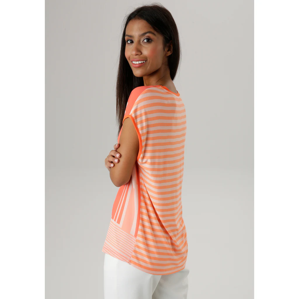 Aniston SELECTED Shirtbluse Mit Gestreiftem Rücken Und überschnittenen Schultern