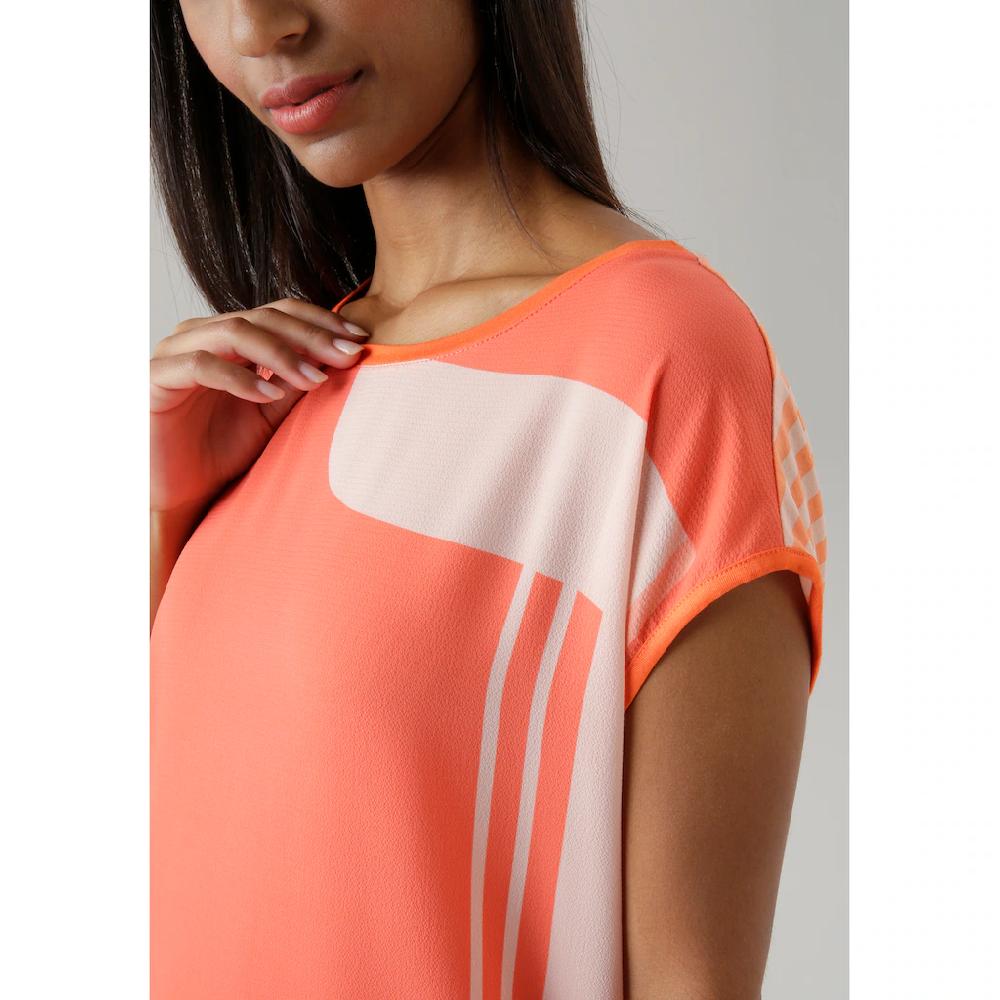 Aniston SELECTED Shirtbluse Mit Gestreiftem Rücken Und überschnittenen Schultern
