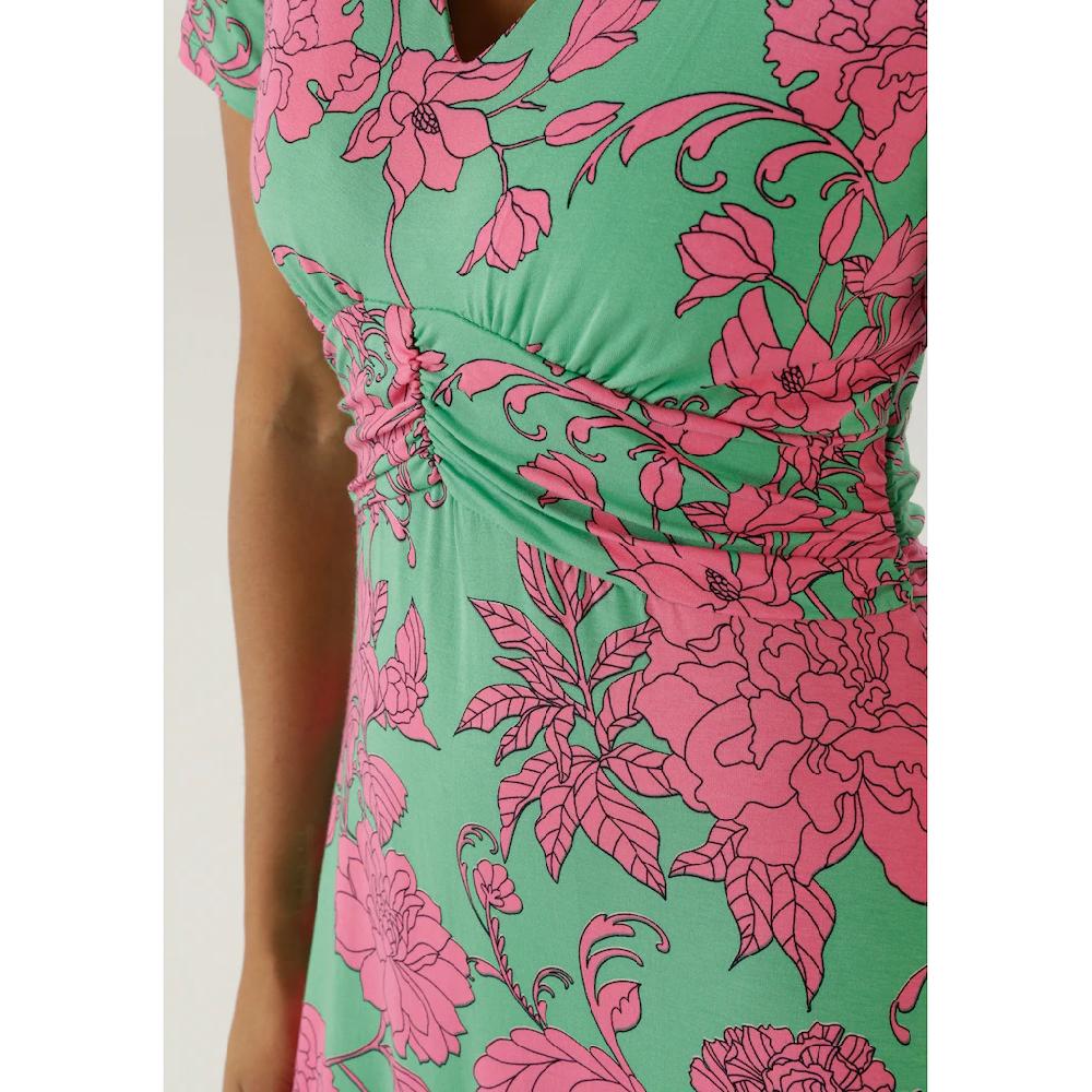 Aniston SELECTED Sommerkleid Mit Abstrakten Blüten- Und Blätterdruck - NEUE KOLLEKTION