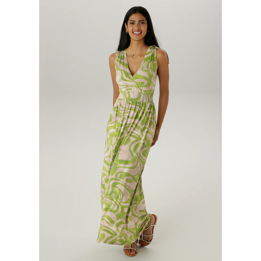 Aniston SELECTED Sommerkleid mit breiten Trägern zum Raffen -NEUE KOLLEKTION