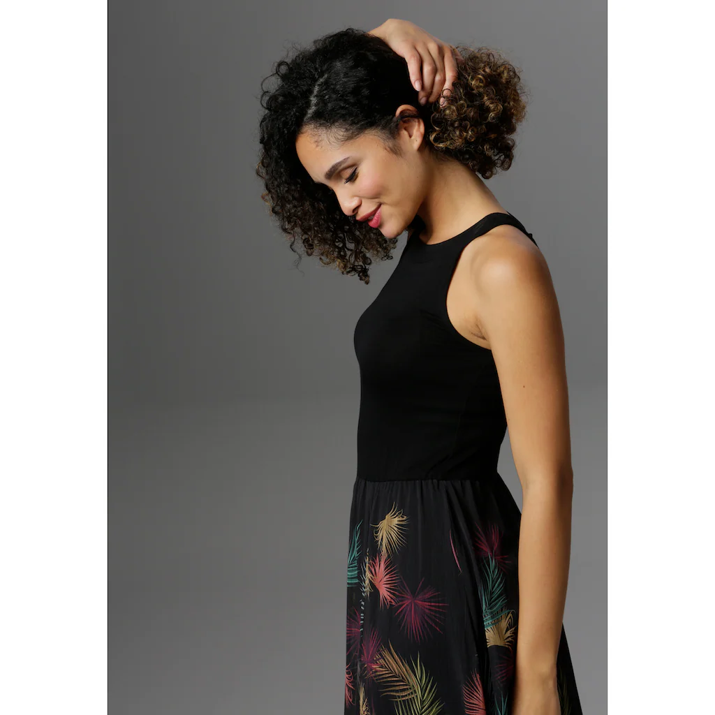 Aniston SELECTED Sommerkleid Mit Buntem Blätterdruck