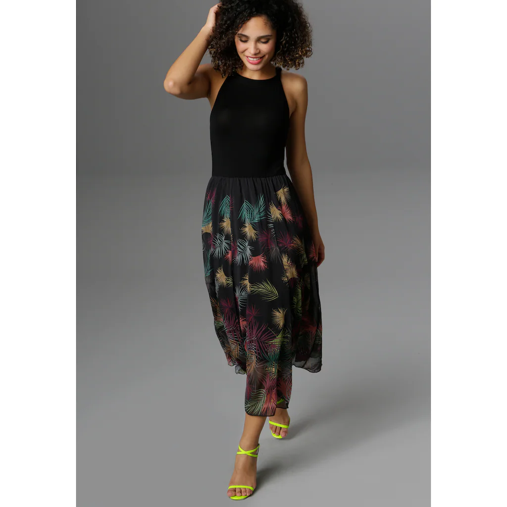 Aniston SELECTED Sommerkleid mit buntem Blätterdruck