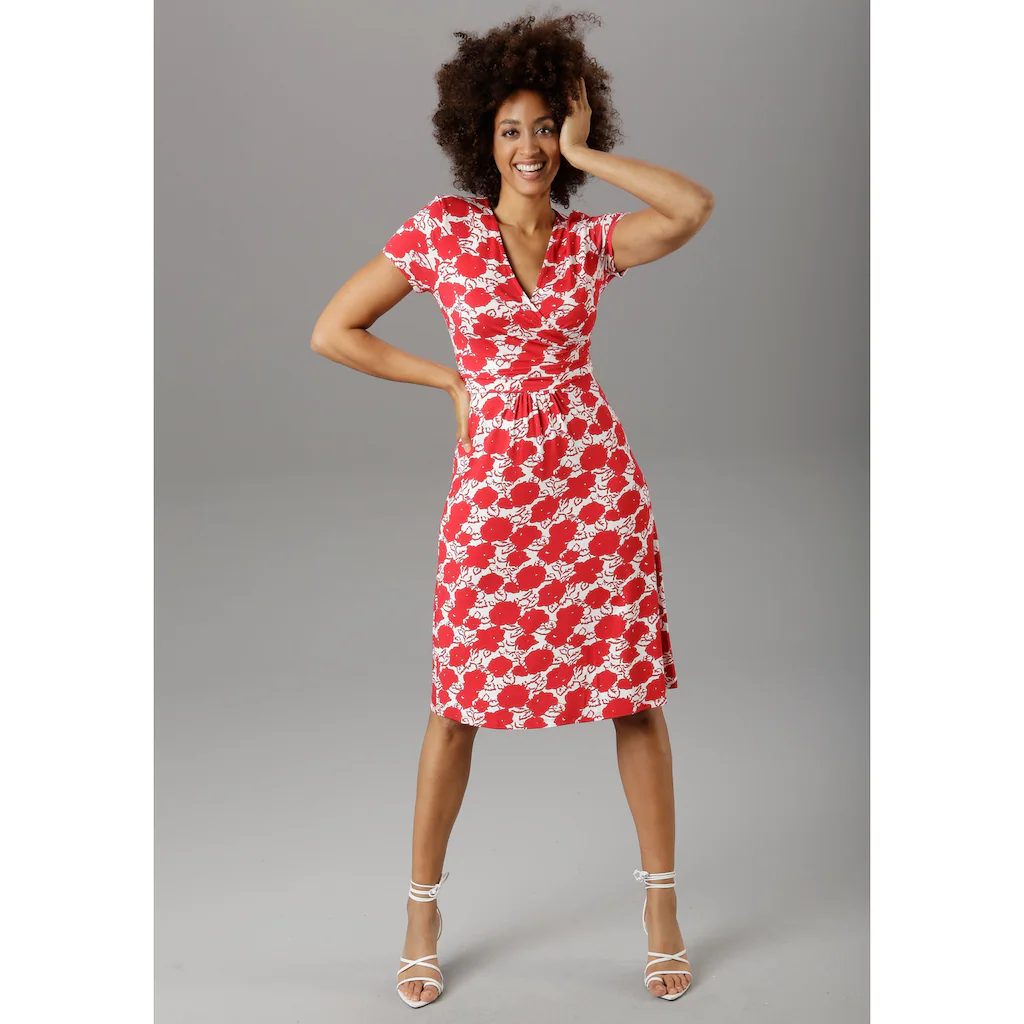 Aniston SELECTED Sommerkleid mit gewickeltem Ausschnitt