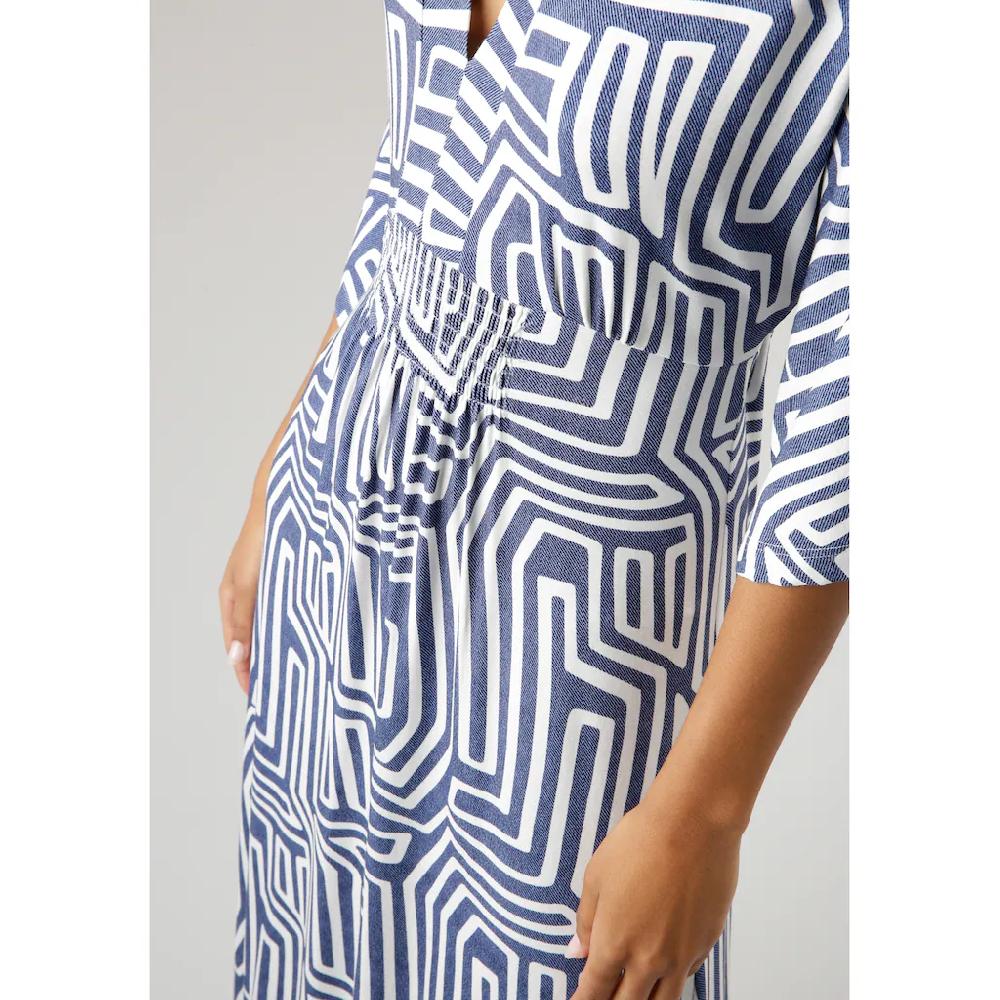 Aniston SELECTED Sommerkleid Mit Grafischem Druck In Jeansfarbe