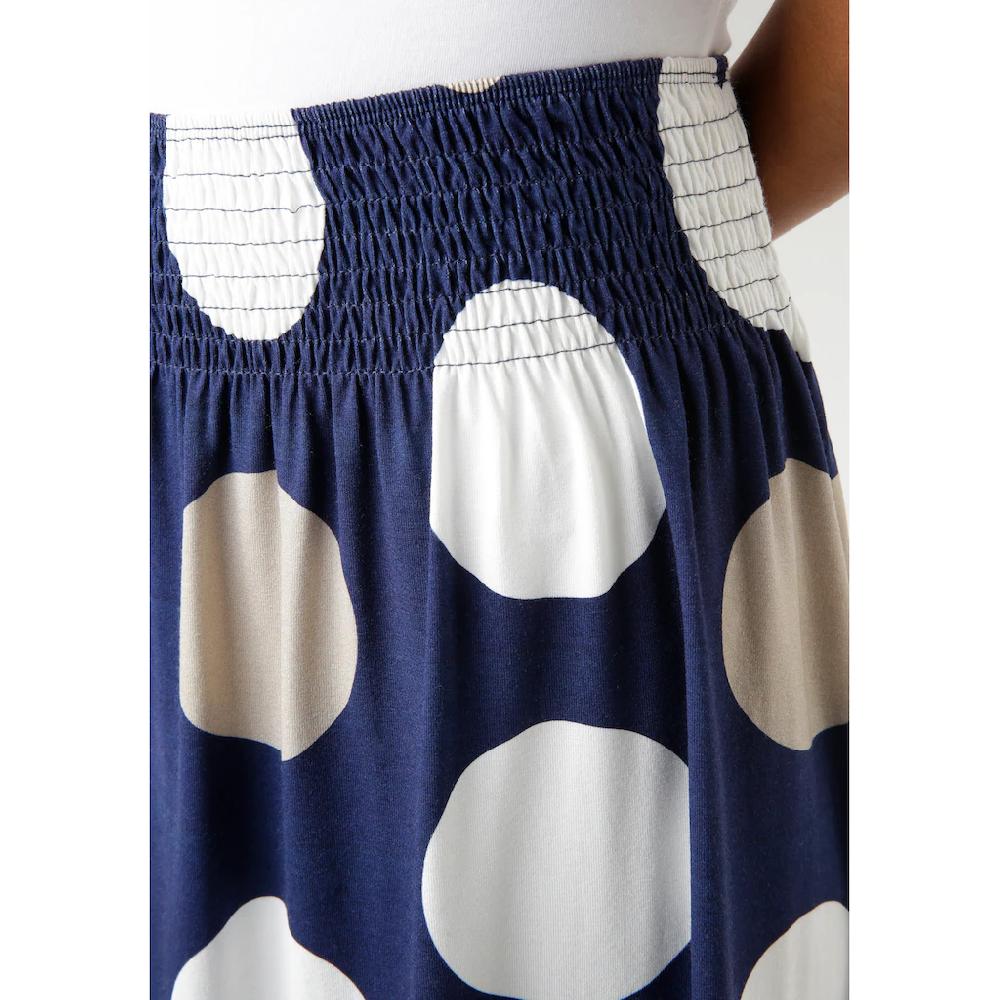 Aniston SELECTED Sommerrock Mit Gesmoktem Bund Und Punkte-Druck