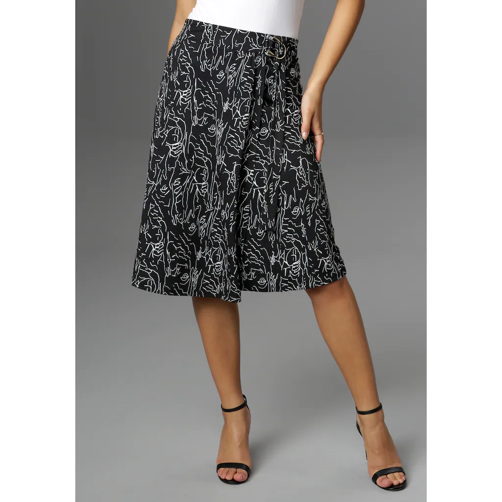 Aniston SELECTED Sommerrock mit Schnallen am Bund