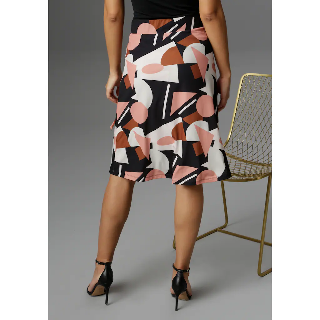 Aniston SELECTED Sommerrock Mit Schnallen Und Grafischem Druck