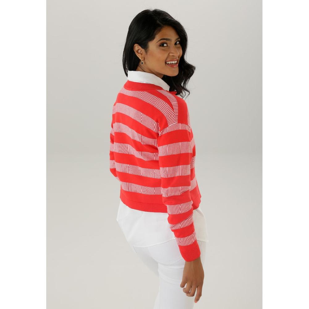 Aniston SELECTED Strickjacke Im Trendigen Streifen-Dessin - NEUE KOLLEKTION