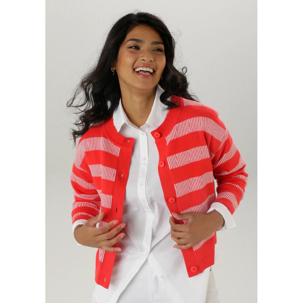 Aniston SELECTED Strickjacke im trendigen Streifen-Dessin - NEUE KOLLEKTION