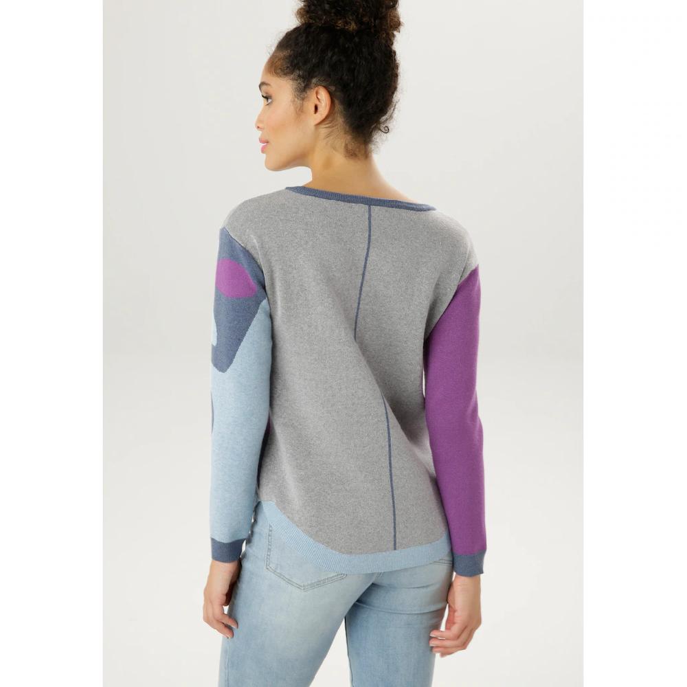 Aniston SELECTED Strickpullover Mit Eingestricktem Schmetterlingsmotiv