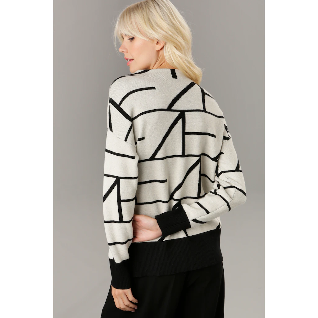 Aniston SELECTED Strickpullover Mit Elegantem Jacquard-Muster