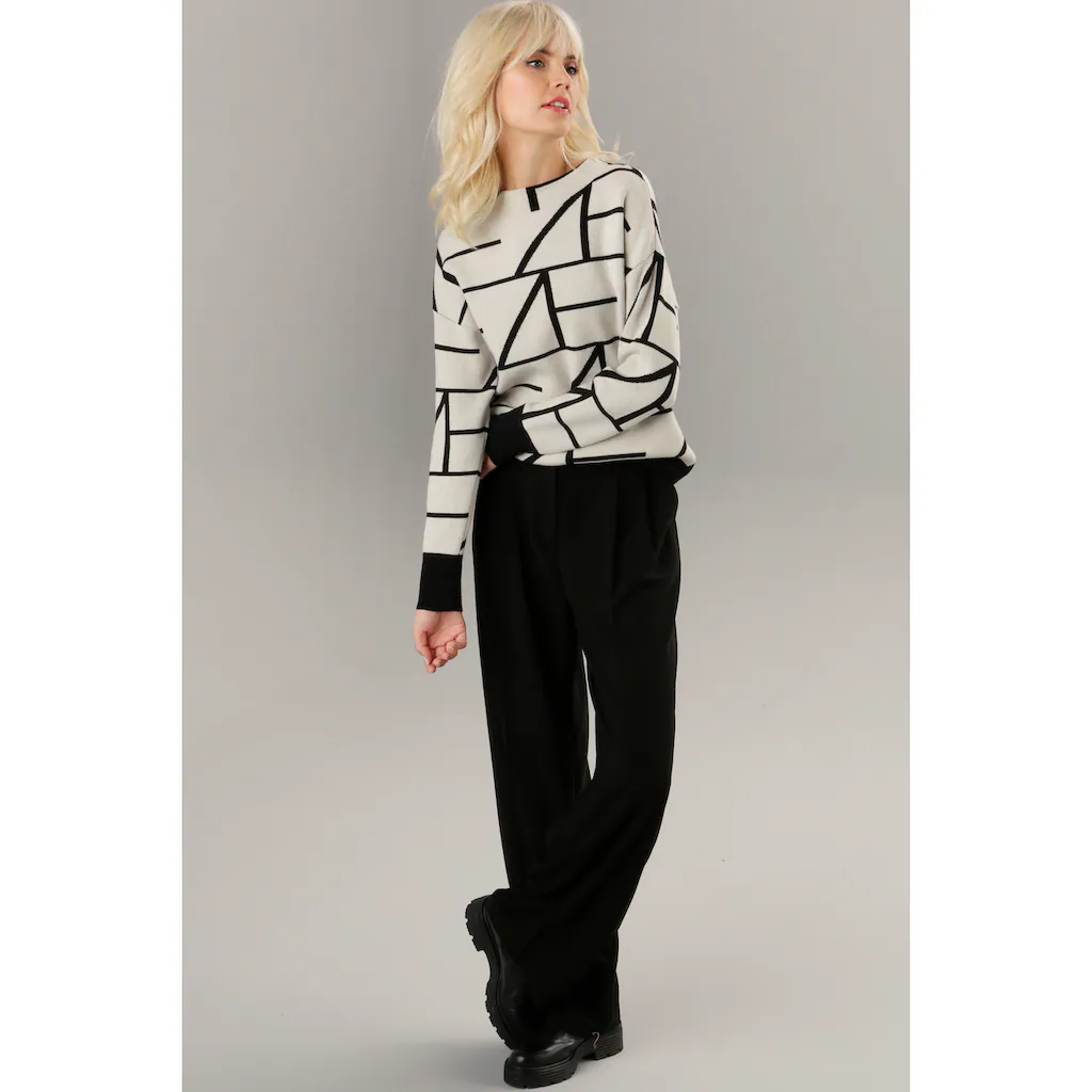 Aniston SELECTED Strickpullover Mit Elegantem Jacquard-Muster