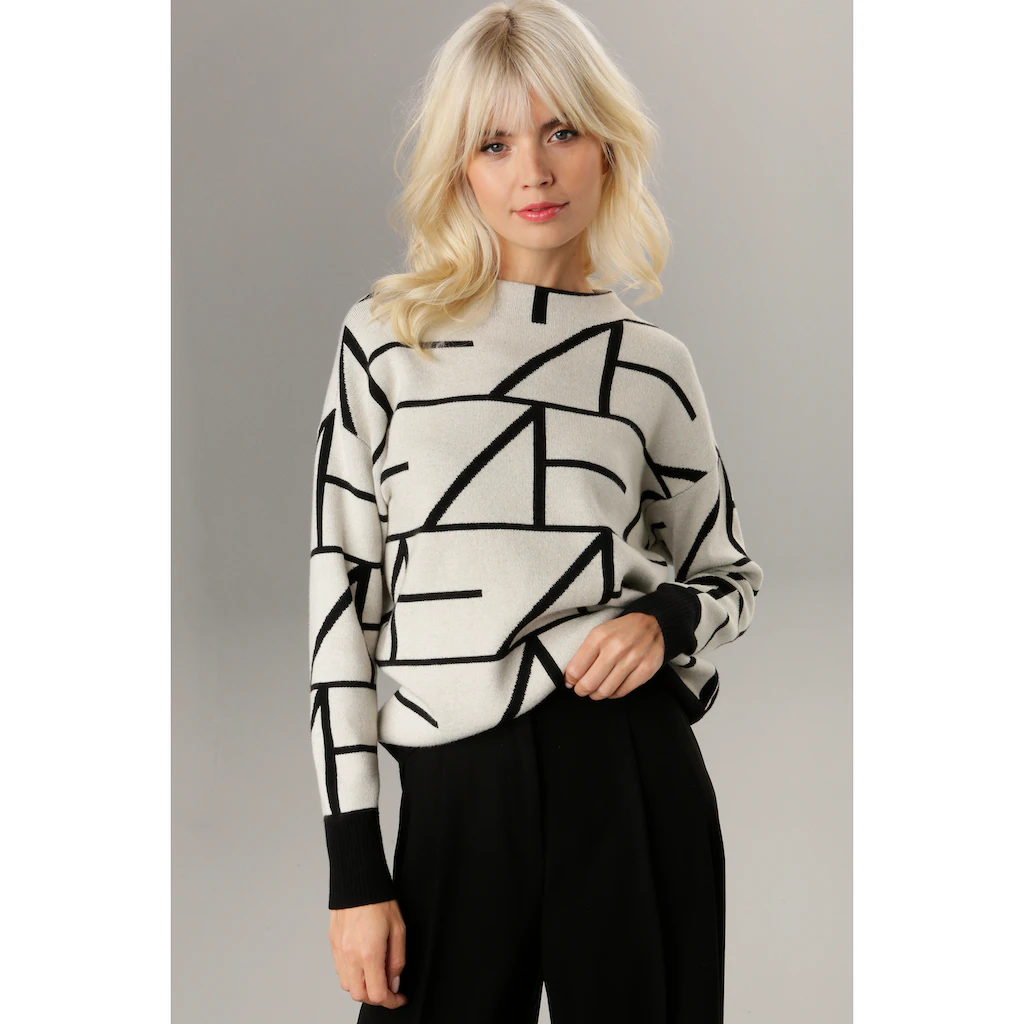 Aniston SELECTED Strickpullover mit elegantem Jacquard-Muster Aniston SELECTED Strickpullover mit elegantem Jacquard-Muster